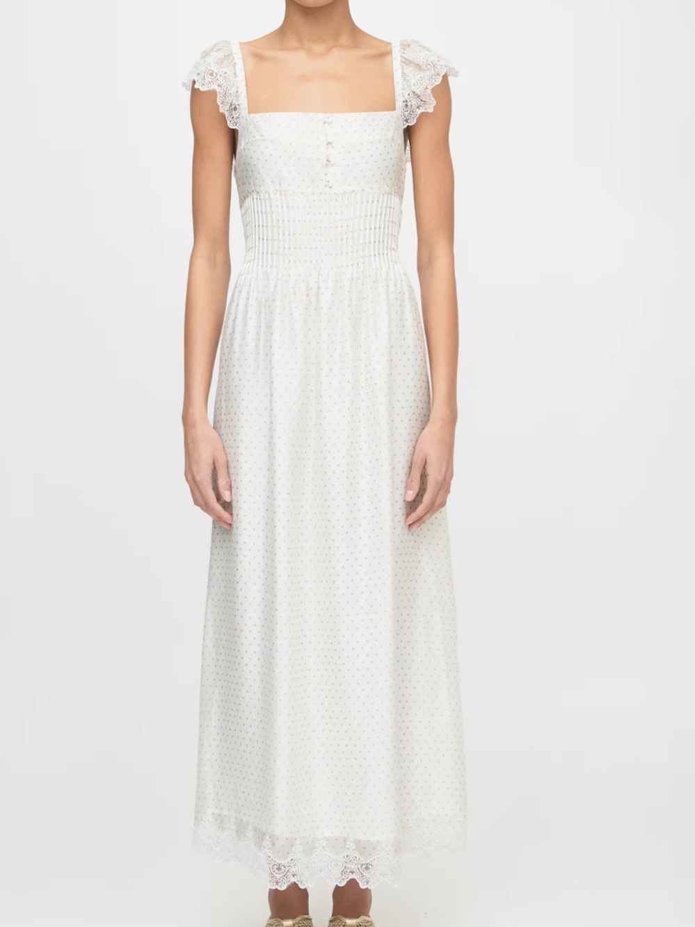 Hill House Beckham Dress - Sand Polka Dot